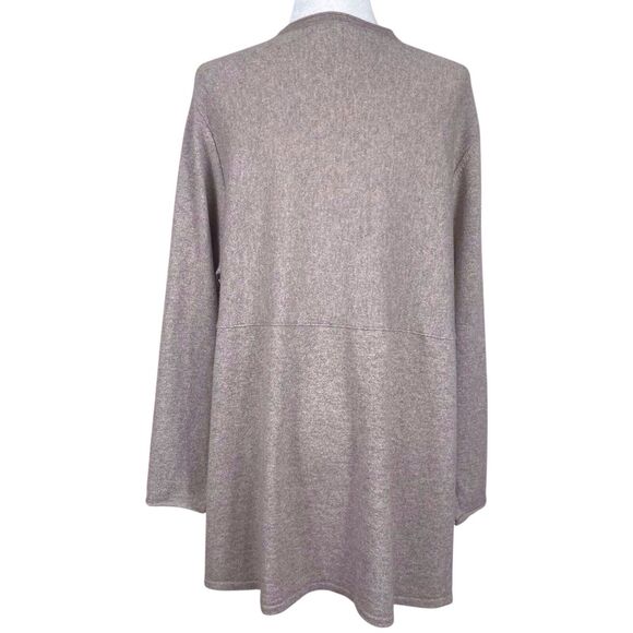 J.JILL Pure Jill Cashmere Cardigan Sweater Size 2X Beige Long Line V-Neck Button - Picture 11 of 16